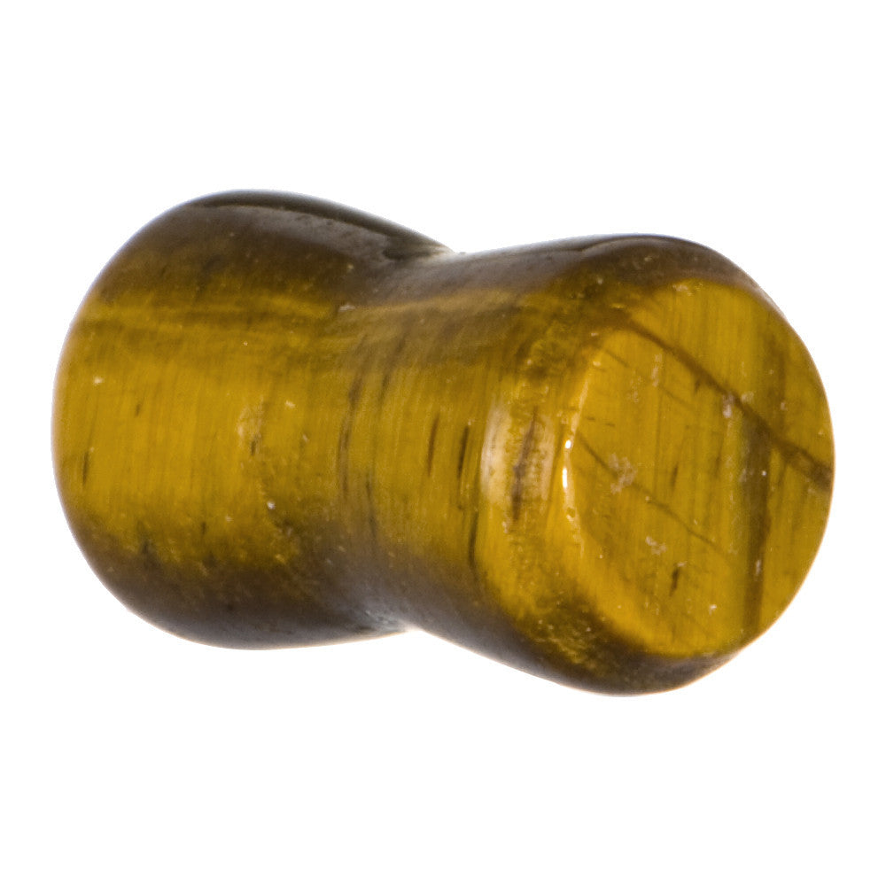4 Gauge Tiger Eye Semi Natural Stone Saddle Plug