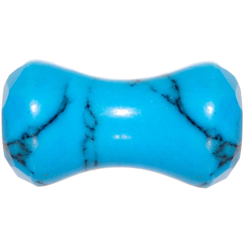 4 Gauge Turquoise Natural Stone Saddle Plug Set