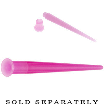 4 Gauge Pink 2-in1 Acrylic Screw Fit Interchangeable Plug Tunnel
