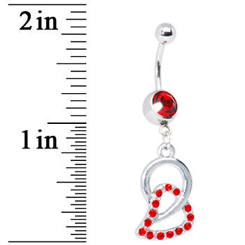 Loves Chain Red Circle Belly Ring