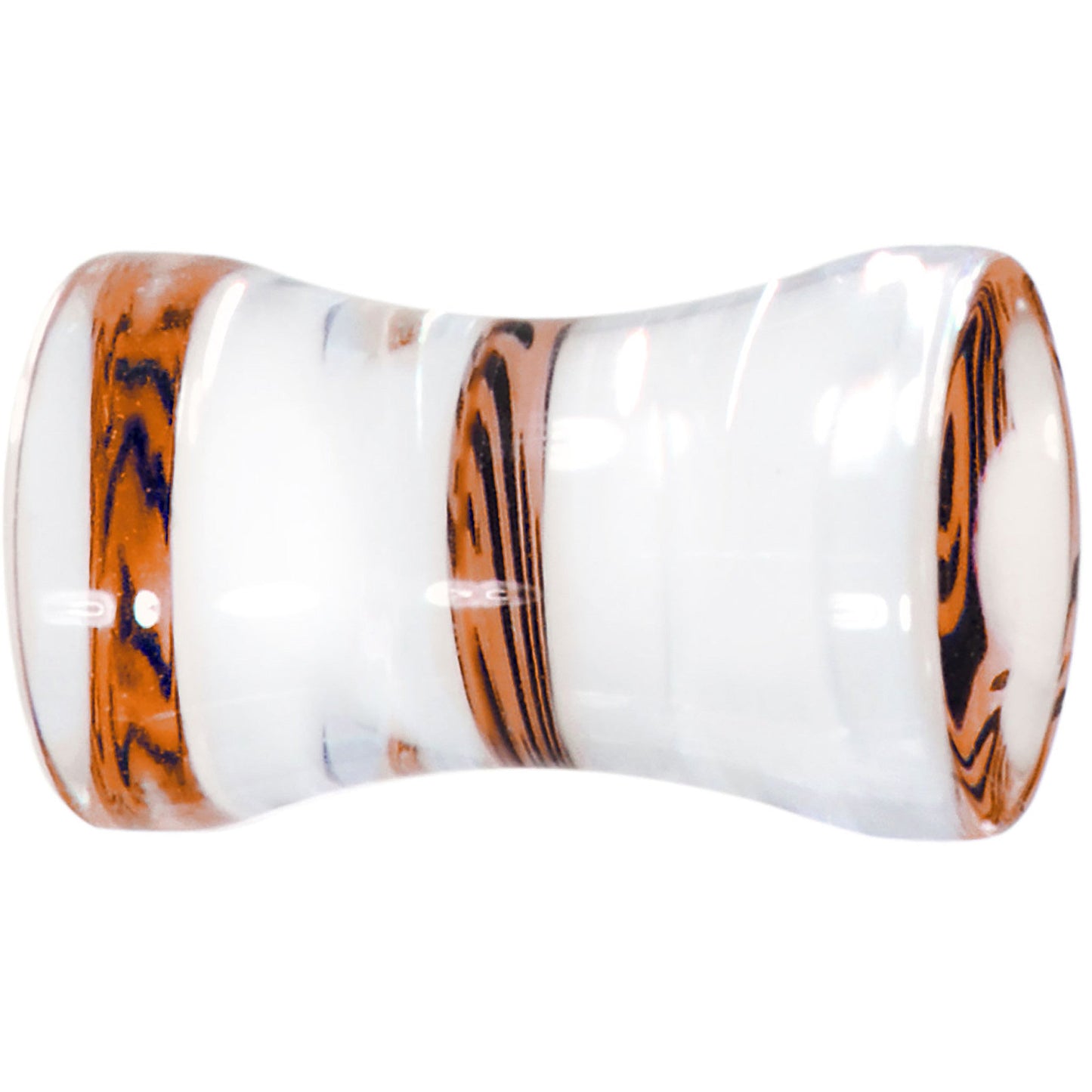 4 Gauge Tangerine Zebra Acrylic Saddle Plug
