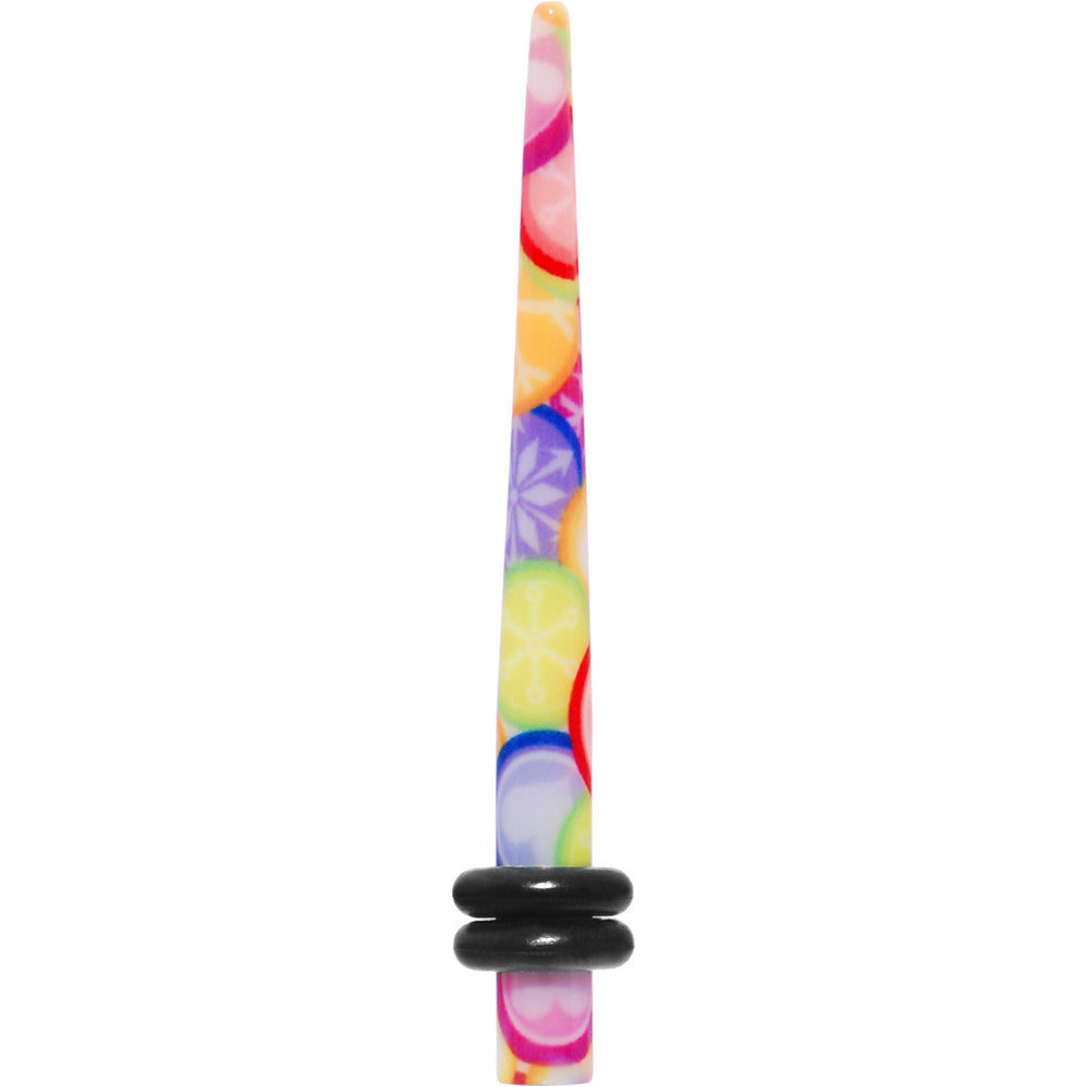 8 Gauge Groovy Retro Flower Acrylic Taper