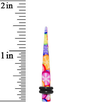 6 Gauge Groovy Retro Flower Acrylic Taper