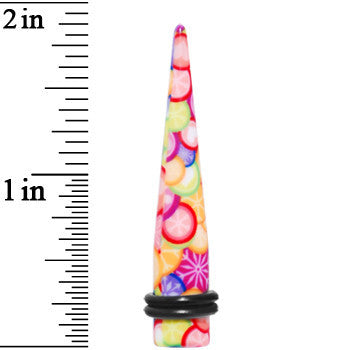 0 Gauge Groovy Retro Flower Acrylic Taper