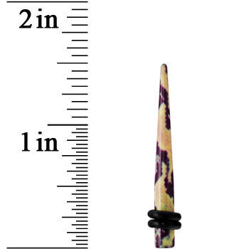 6 Gauge Green Snake Skin Acrylic Taper