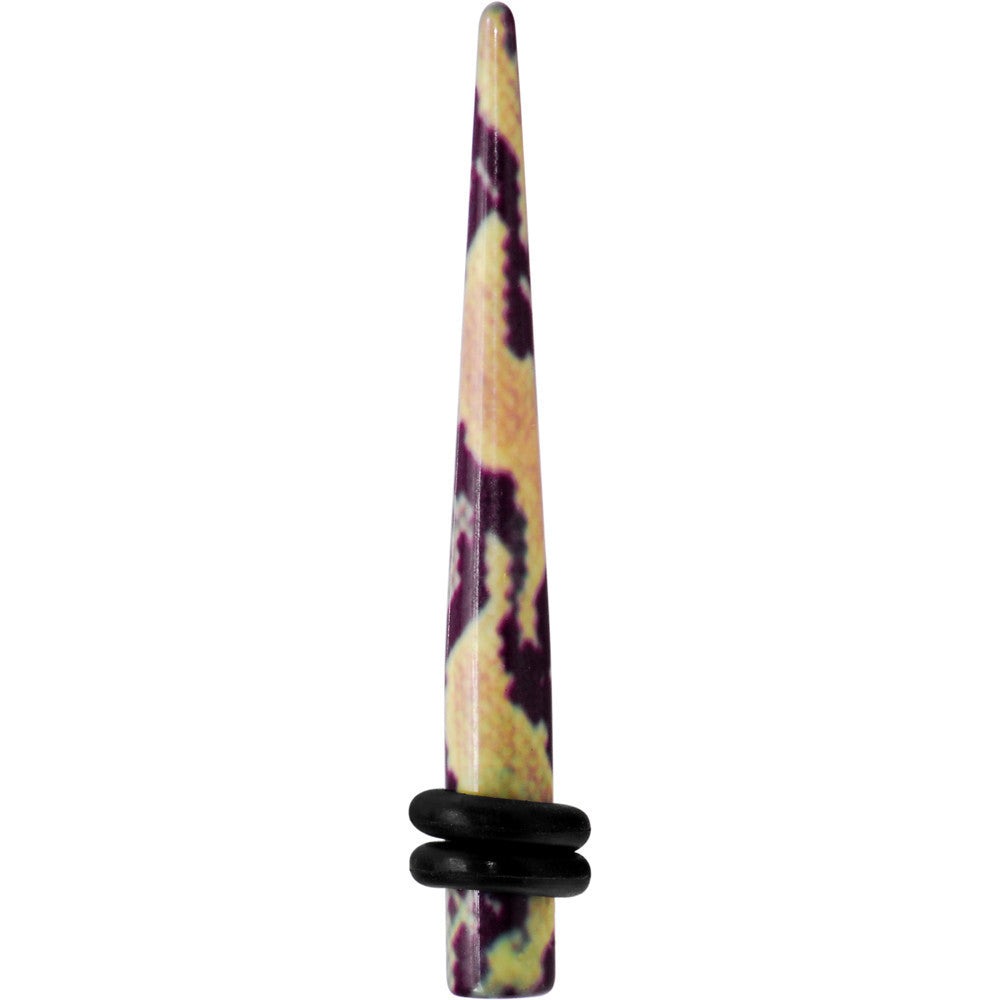 6 Gauge Green Snake Skin Acrylic Taper
