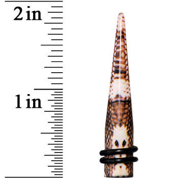 0 Gauge Blushing Snake Skin Acrylic Taper