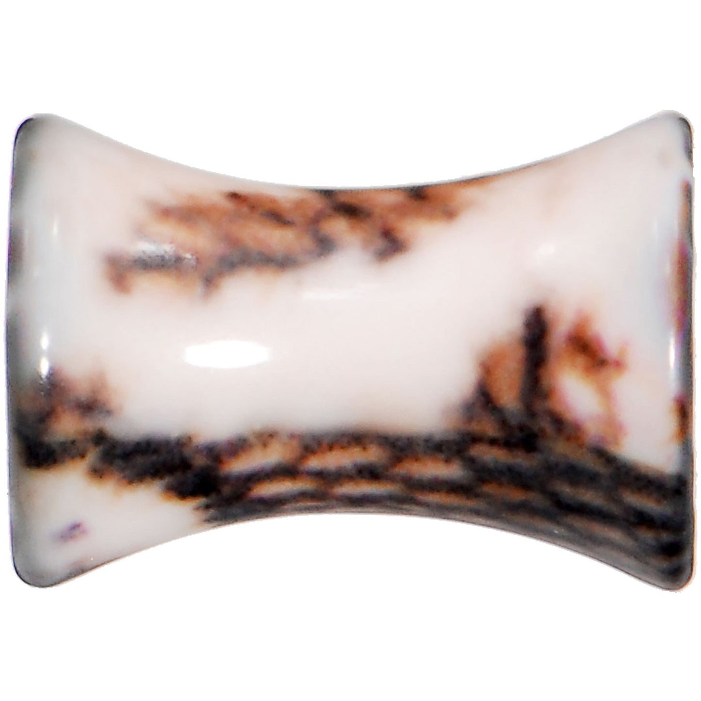 4 Gauge Blushing Snake Skin Acrylic Saddle Plug