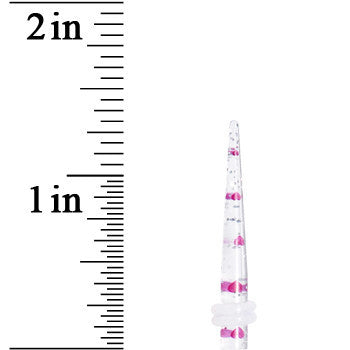 6 Gauge Clear Acrylic Glitter Purple Heart Confetti Taper