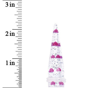 9/16 Clear Acrylic Glitter Purple Heart Confetti Taper