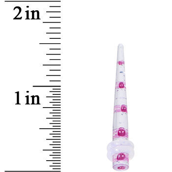 6 Gauge Clear Acrylic Glitter Purple Skull Confetti Taper