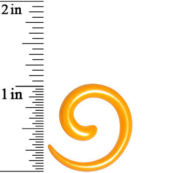 6 Gauge Honey Yellow Metallic Pearl Acrylic Spiral Taper