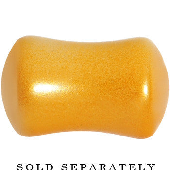 0 Gauge Honey Yellow Metallic Pearl Acrylic Saddle Plug