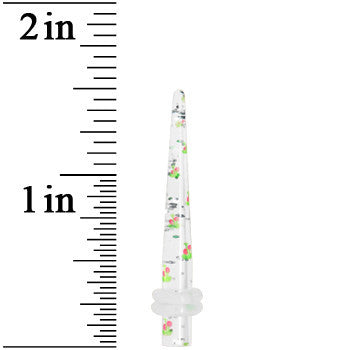 6 Gauge Clear Acrylic Glitter Cherry Confetti Taper