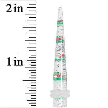 2 Gauge Clear Acrylic Glitter Cherry Confetti Taper