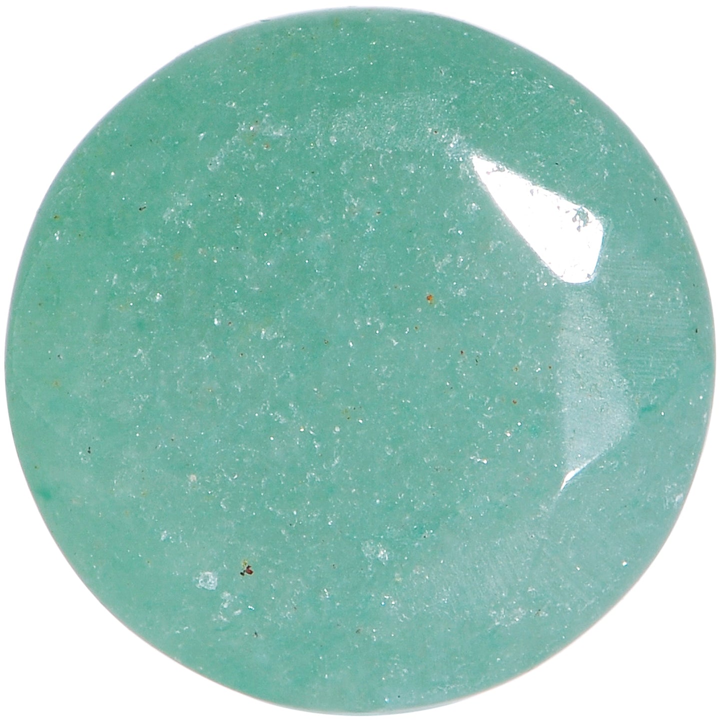 0 Gauge Set of Green Aventurine Semi Precious Stone Faceted Double Flare Plug