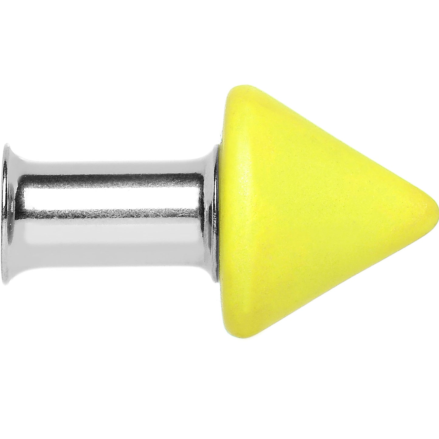 4 Gauge Yellow Neon Cone Stainless Steel Plug