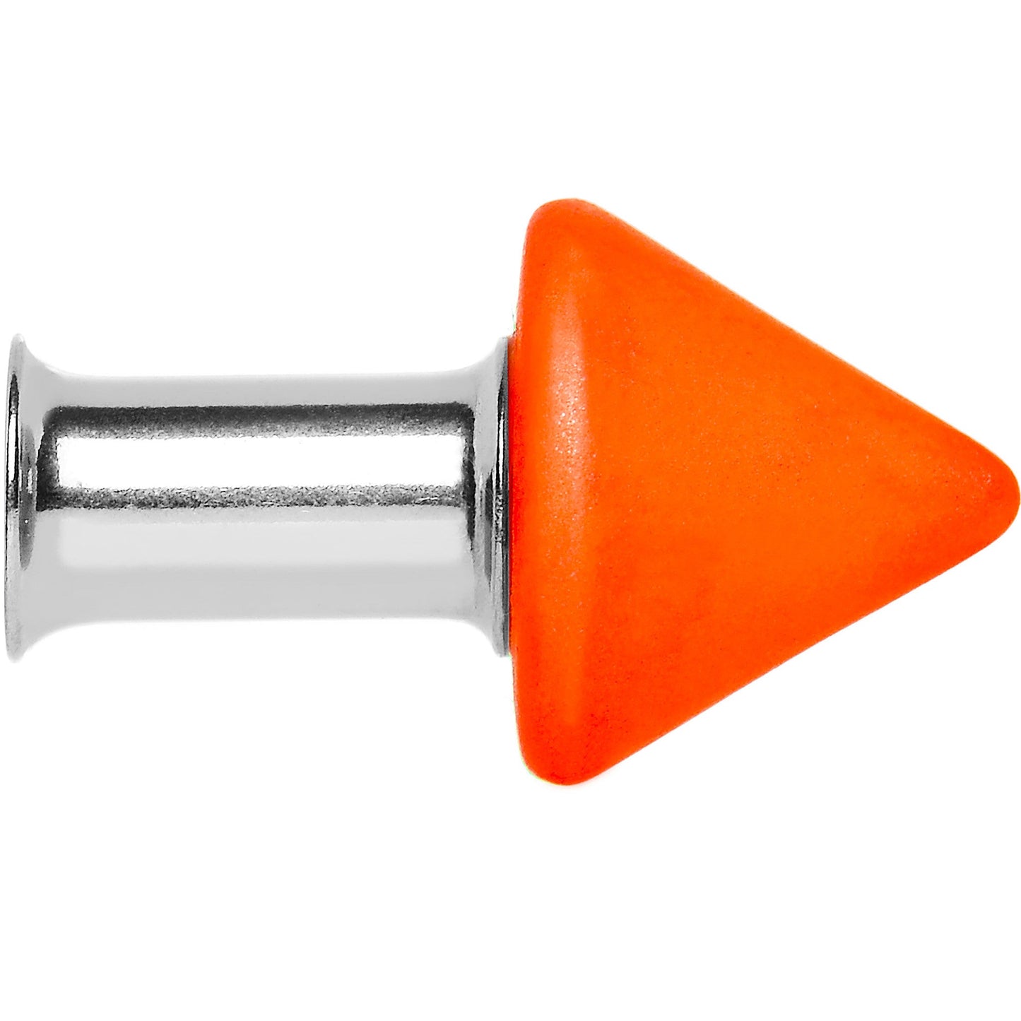 4 Gauge Orange Neon Cone Stainless Steel Plug