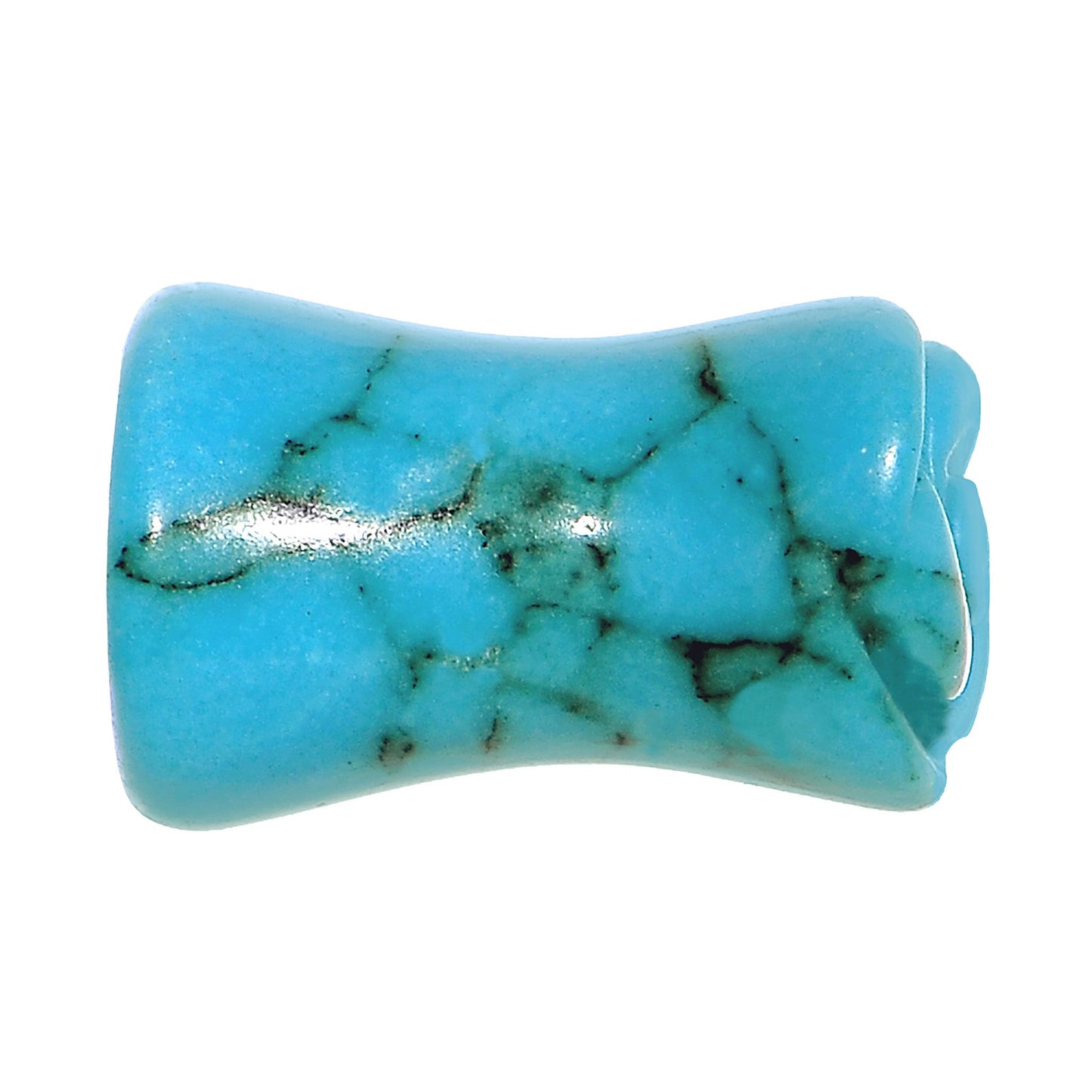 2 Gauge Natural Blue Turquoise Blooming Flower Stone Saddle Plug