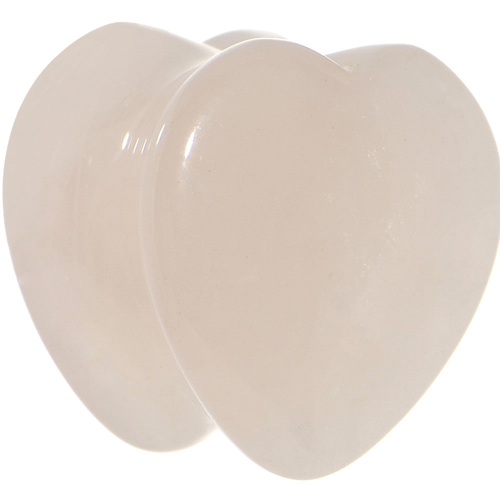 9/16 Natural Rose Quartz Sweet Heart Stone Saddle Plug Set