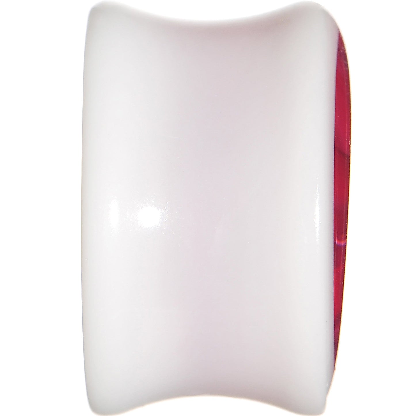 18mm White Acrylic Pink Metallic Rose Flower Plug