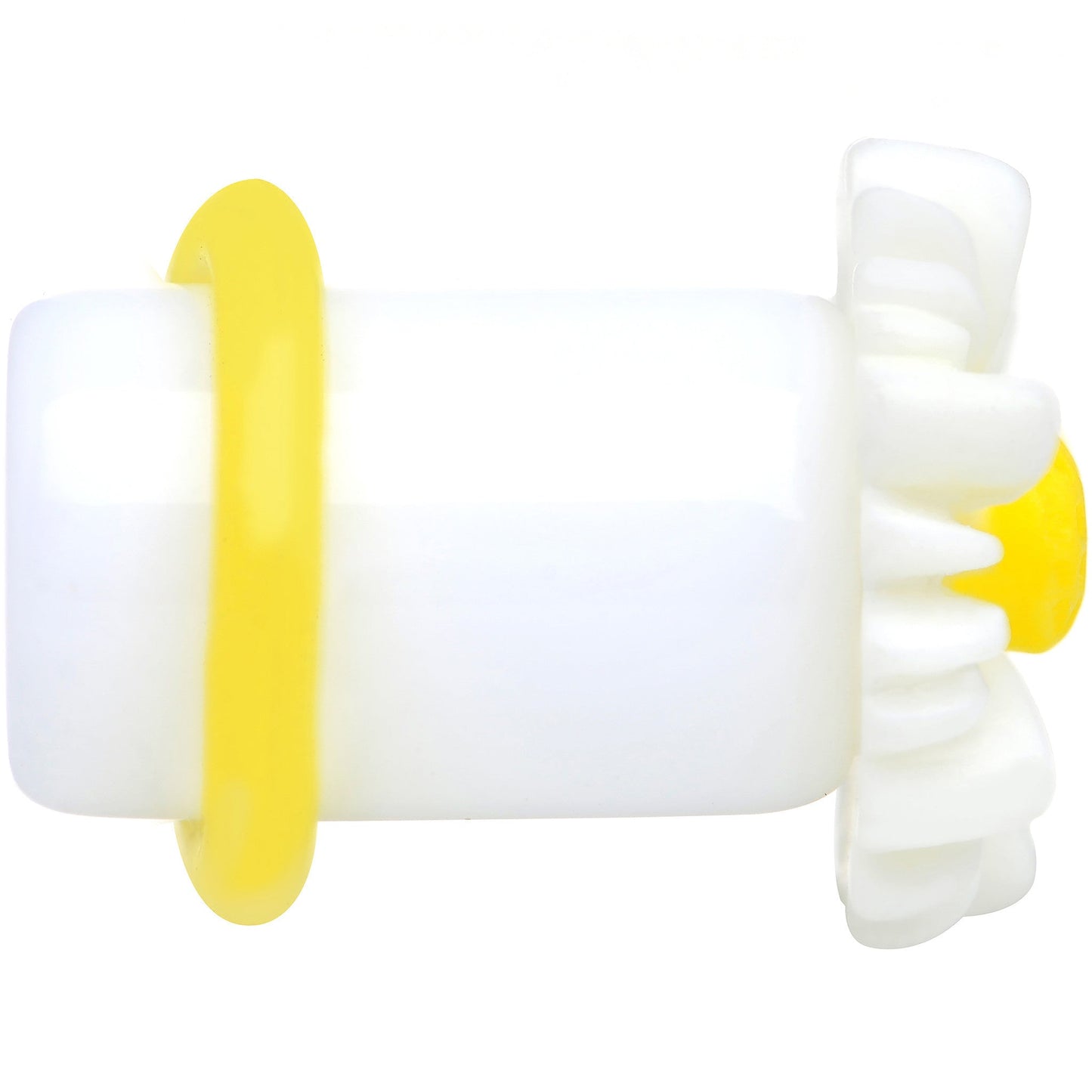 0 Gauge White Acrylic White Daisy Flower Single Flare Plug
