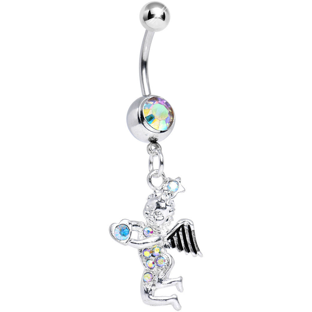 Aurora Gem Cherubic Angel Dangle Belly Ring