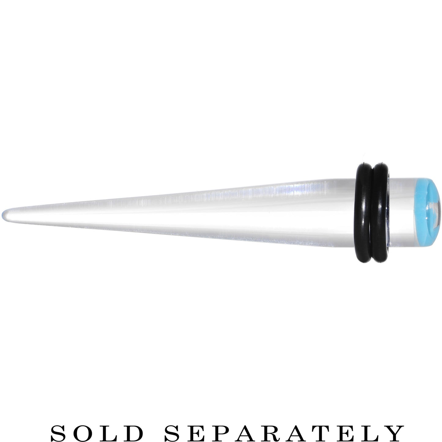0 Gauge Clear Light Blue Acrylic Wish on a Star Taper