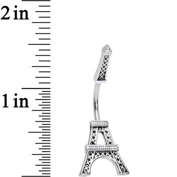 Stainless Steel Meet Me in Paris Eiffel Tower Belly Ring