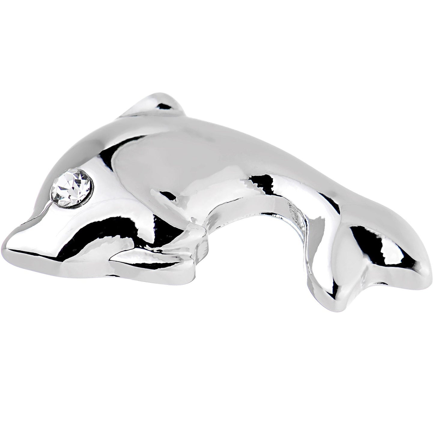 16 Gauge 1/4 Clear Gem Dolphin Left Cartilage Earring