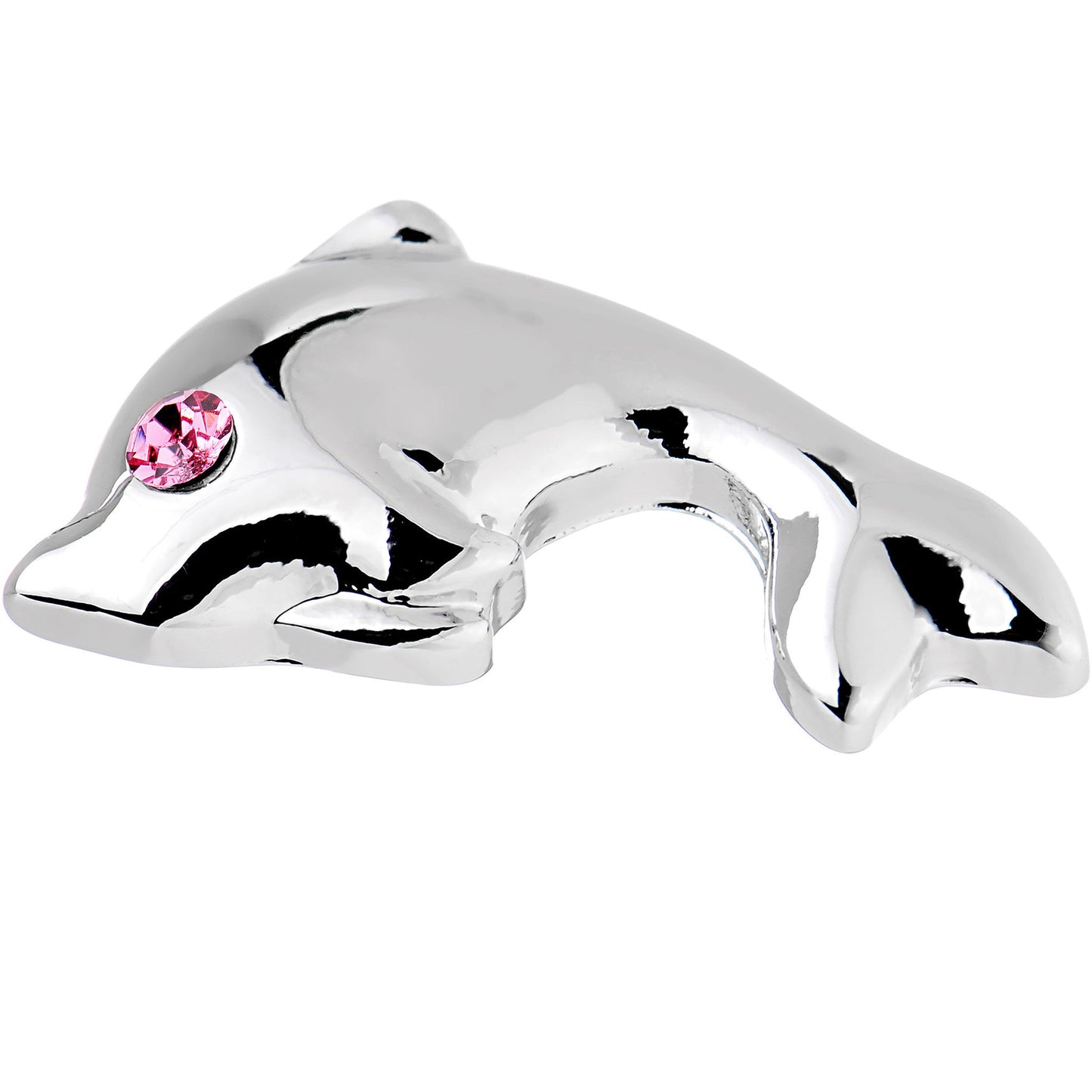 16 Gauge 1/4 Pink Gem Dolphin Left Cartilage Earring