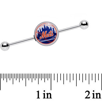 14 Gauge Officially Licensed MLB New York Mets Industrial Barbell 38mm