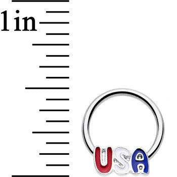 16 Gauge 3/8 Red White Blue Celebrate All Day USA BCR Captive Ring