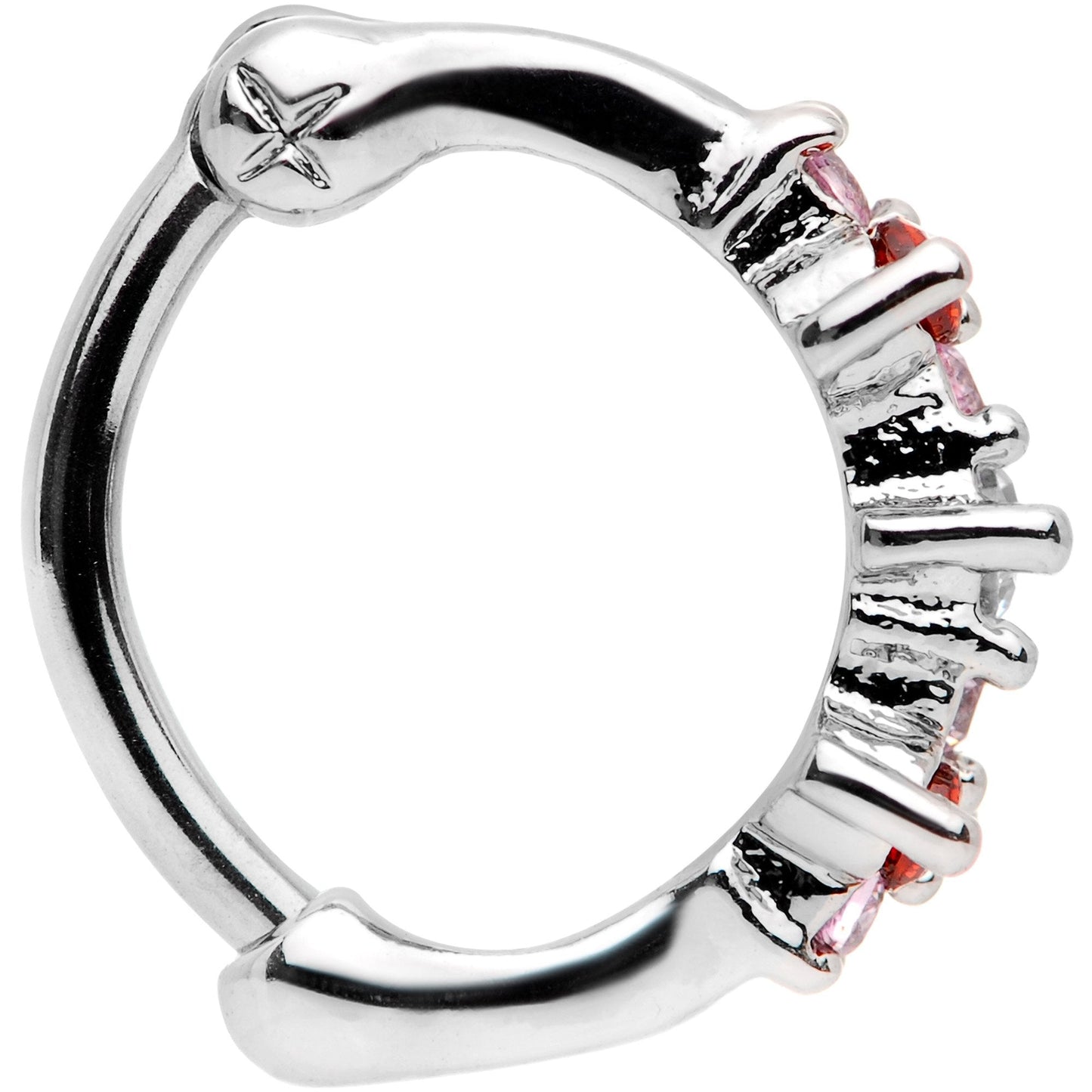 16 Gauge 5/16 Red Gem Cluster Hinged Cartilage Clicker