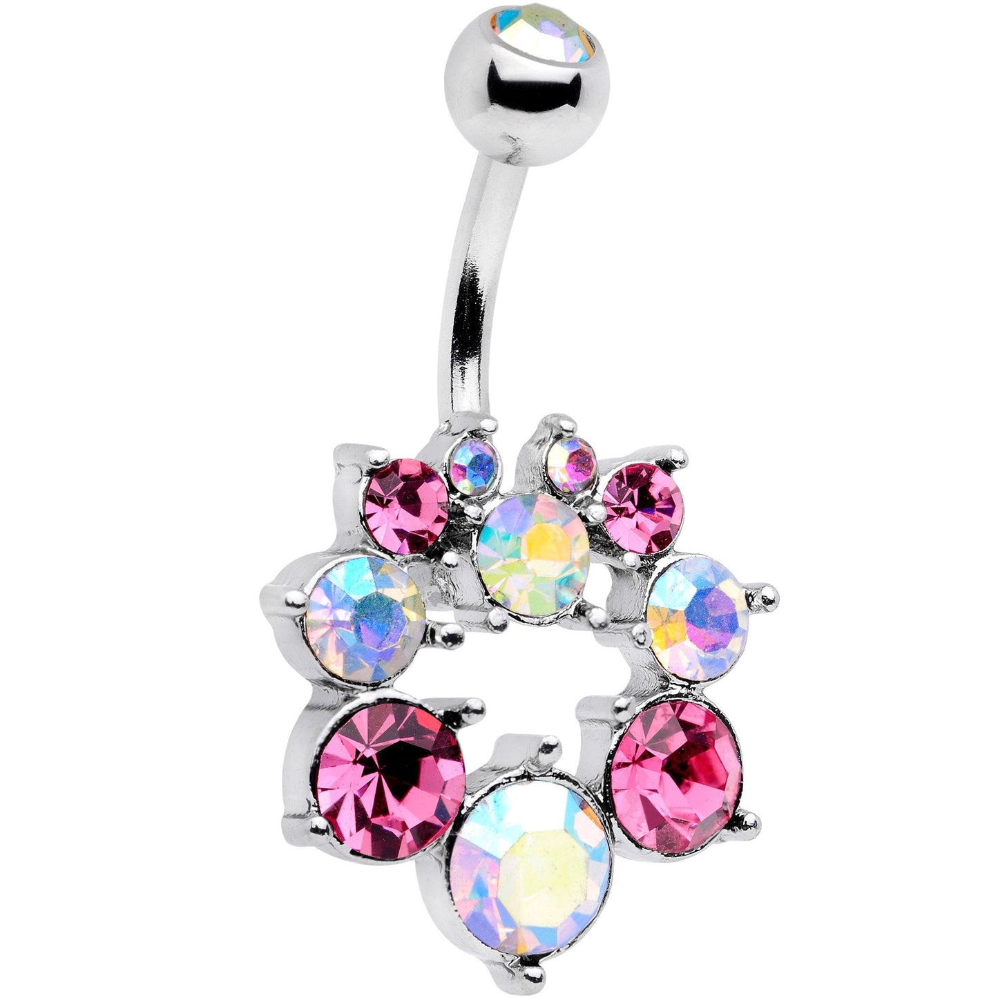 Aurora Pink Gem Heavenly Halo Belly Ring