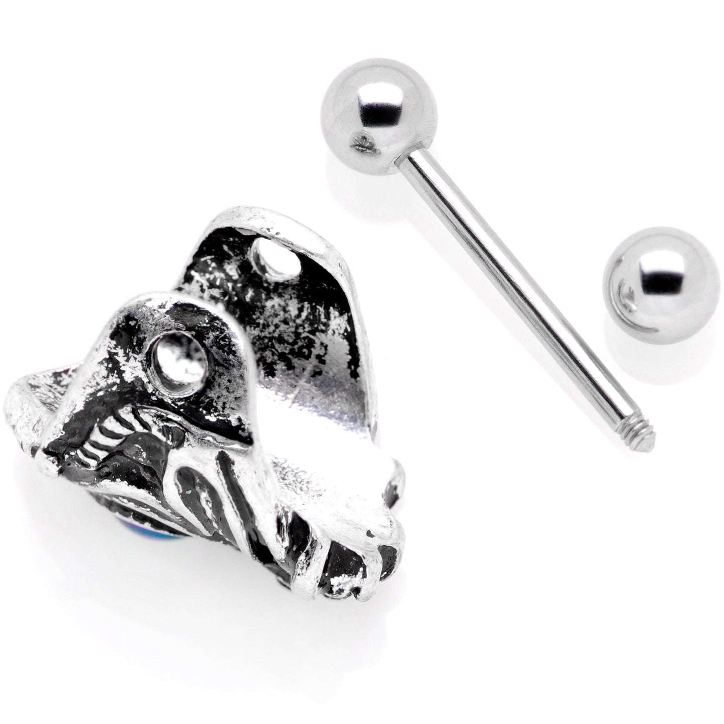 16 Gauge 1/2 Iridescent Blue Gem Tribal Cuff Cartilage Earring