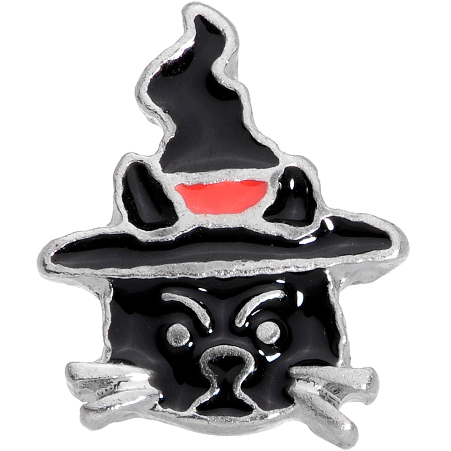 16 Gauge 1/4 Halloween Black Cat Cartilage Tragus Earring