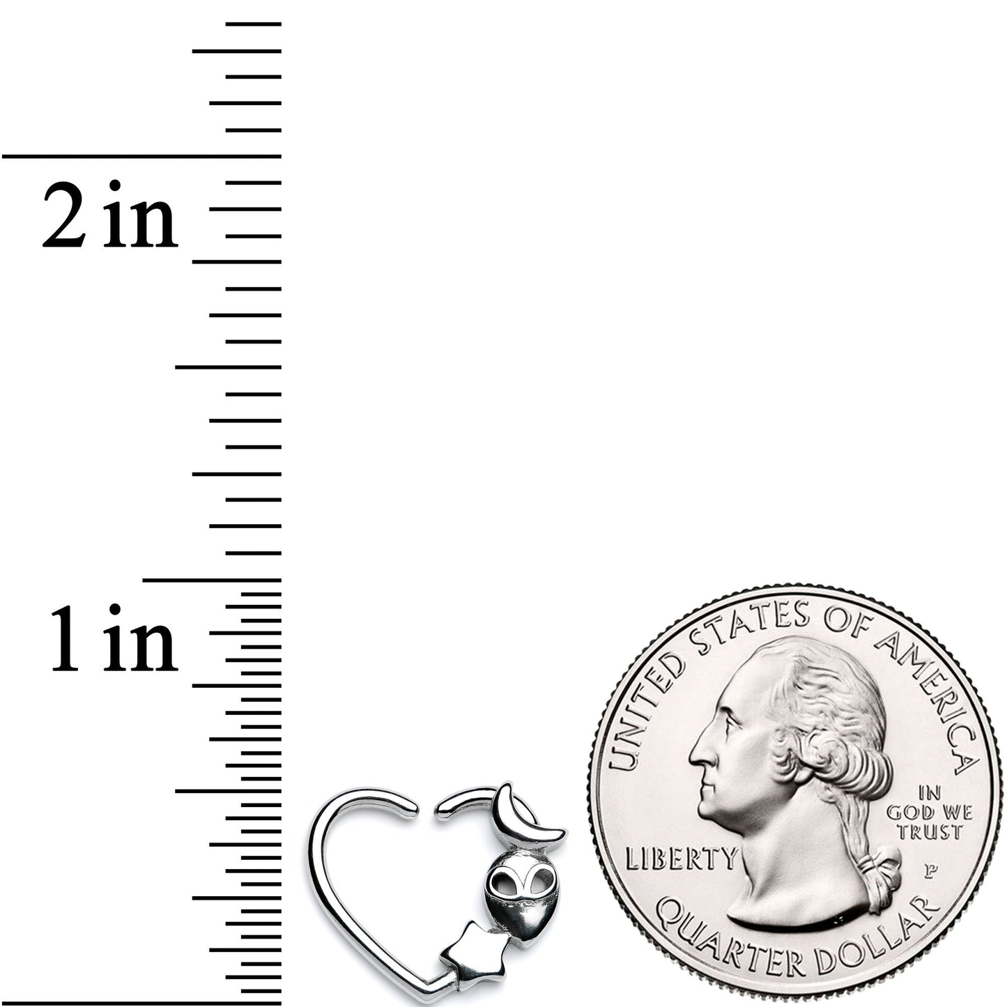 16 Gauge 3/8 Alien Among The Stars Left Heart Closure Ring
