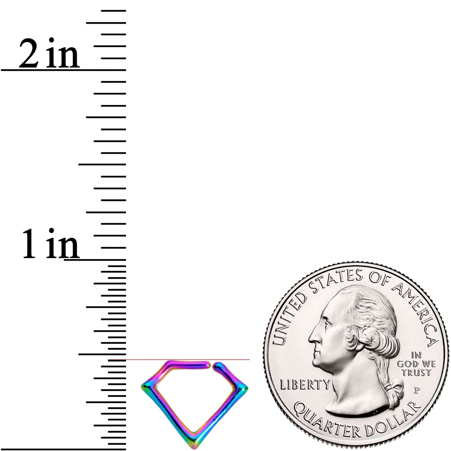 16 Gauge 5/16 Rainbow Rhombus Closure Ring