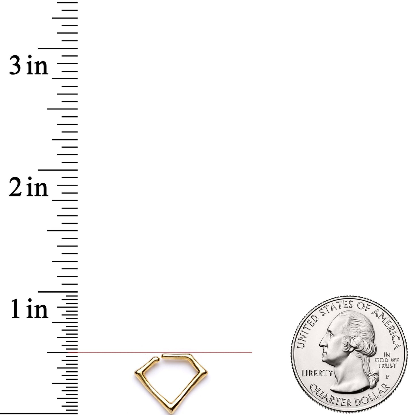 16 Gauge 5/16 Gold Tone Geometric Rhombus Closure Ring
