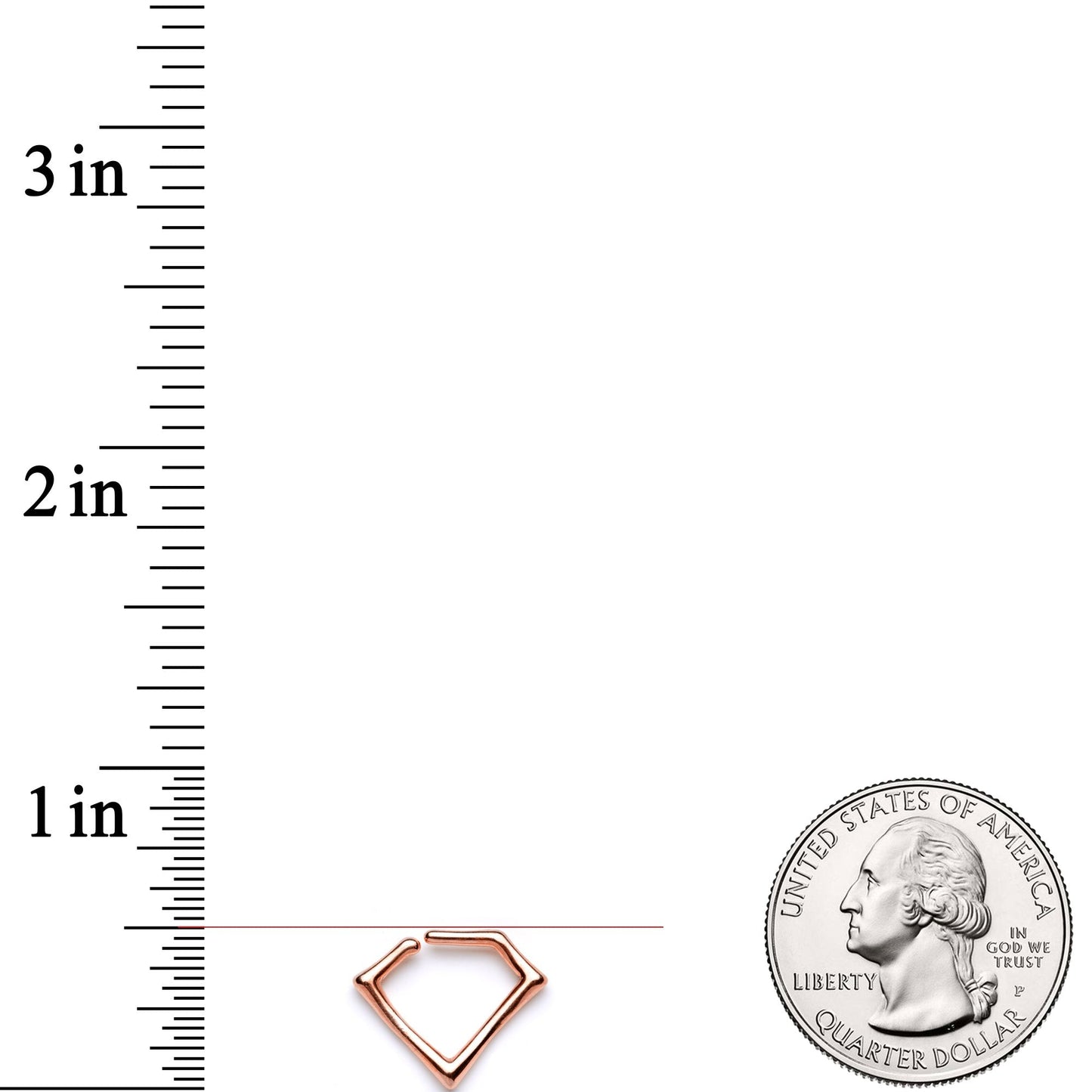 16 Gauge 5/16 Rose Gold Tone Geometric Rhombus Closure Ring