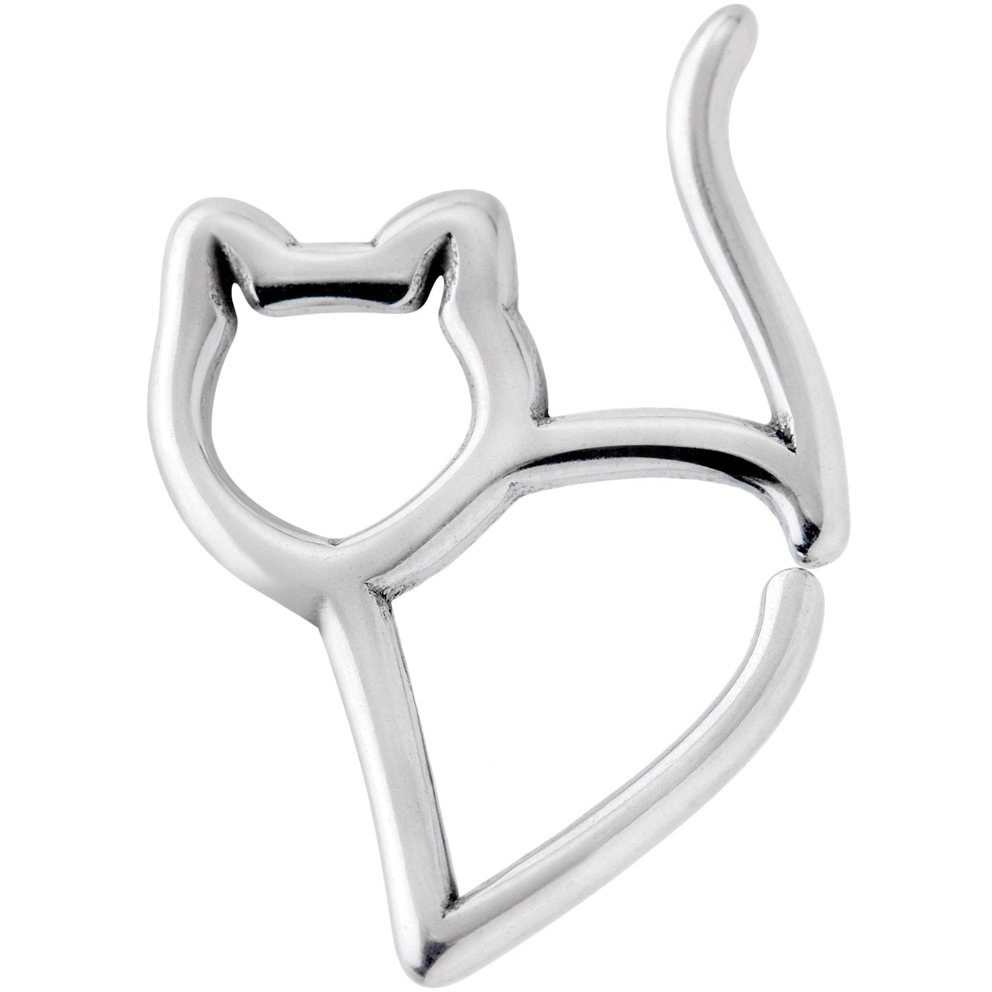 16 Gauge One Cool Kitty Cat Closure Ring