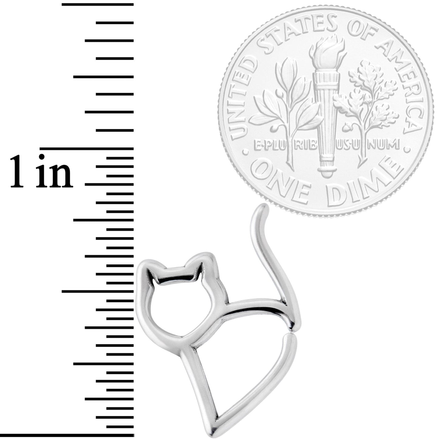 16 Gauge One Cool Kitty Cat Closure Ring