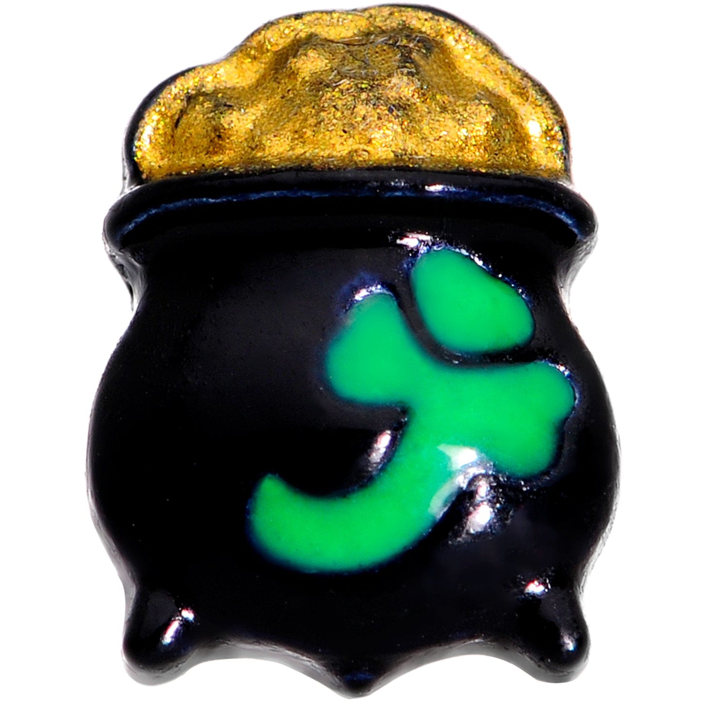 16 Gauge 1/4 Pot of Gold St Patricks Day Cartilage Tragus Earring