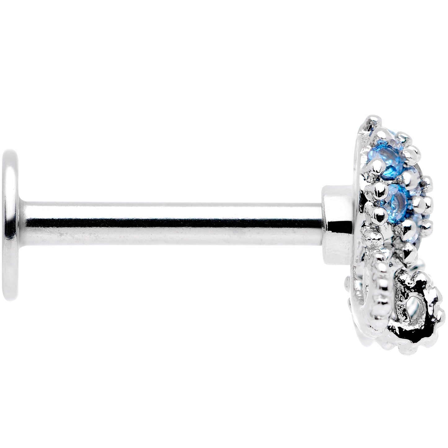 16 Gauge 5/16 Blue CZ Gem Ocean Jellyfish Labret Monroe Tragus