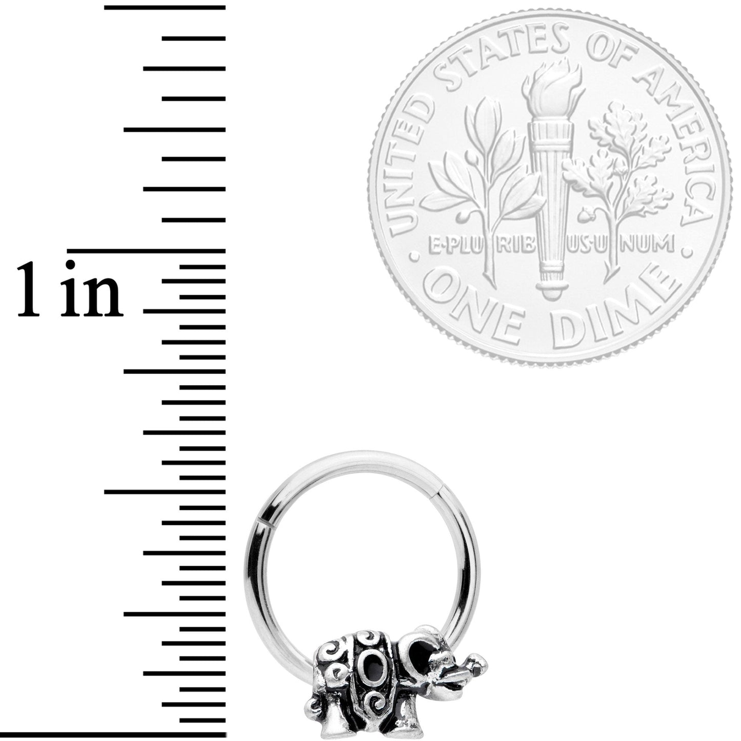 16 Gauge 3/8 Festive Elephant Hinged Segment Ring