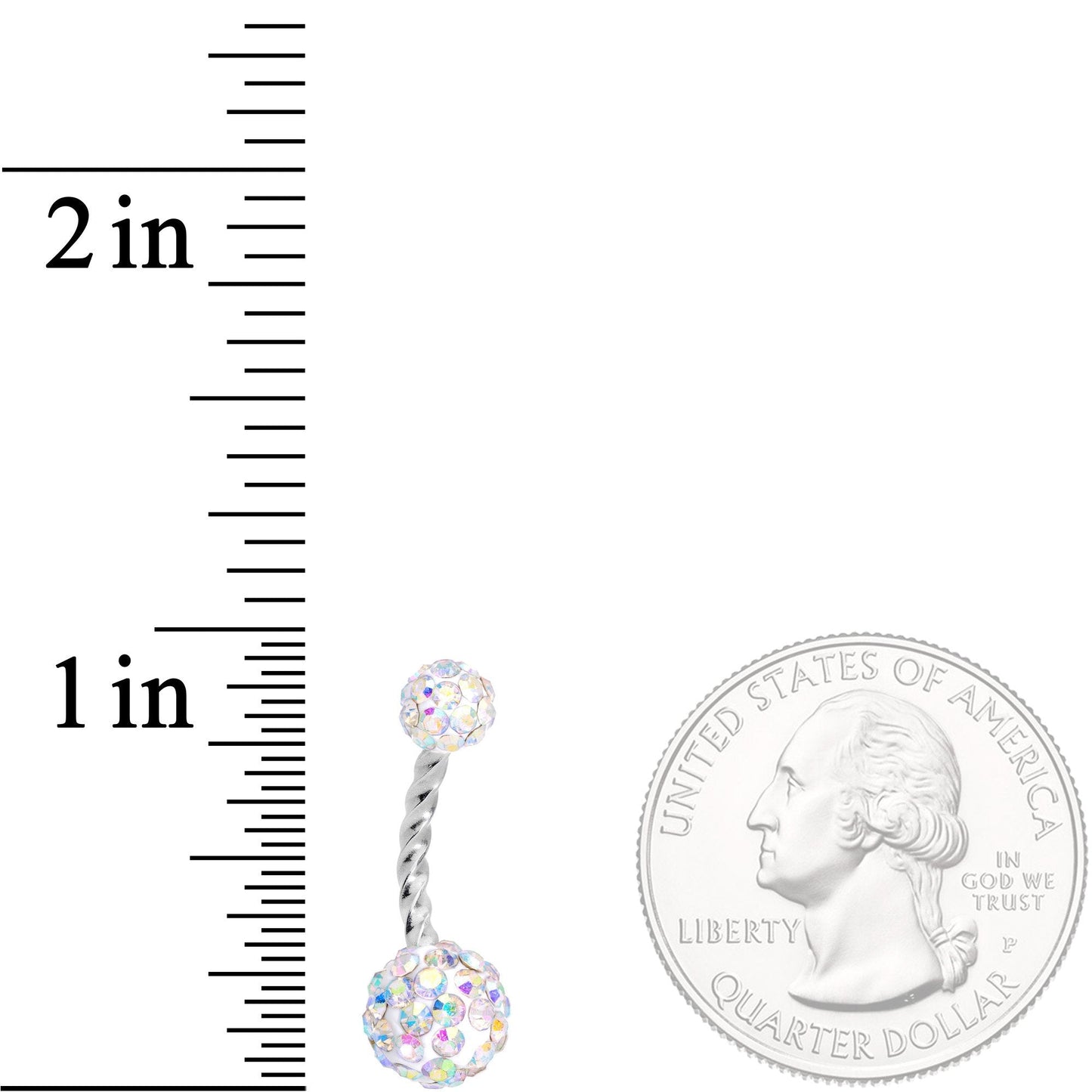 Pink Aurora Gem Twisted Disco Ball Belly Ring Set of 3