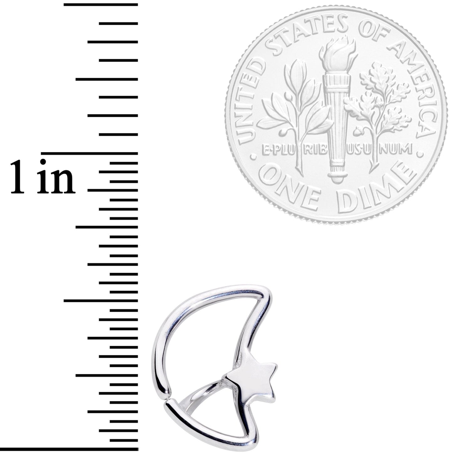 16 Gauge 5/16 Crescent Moon and Star Closure Ring