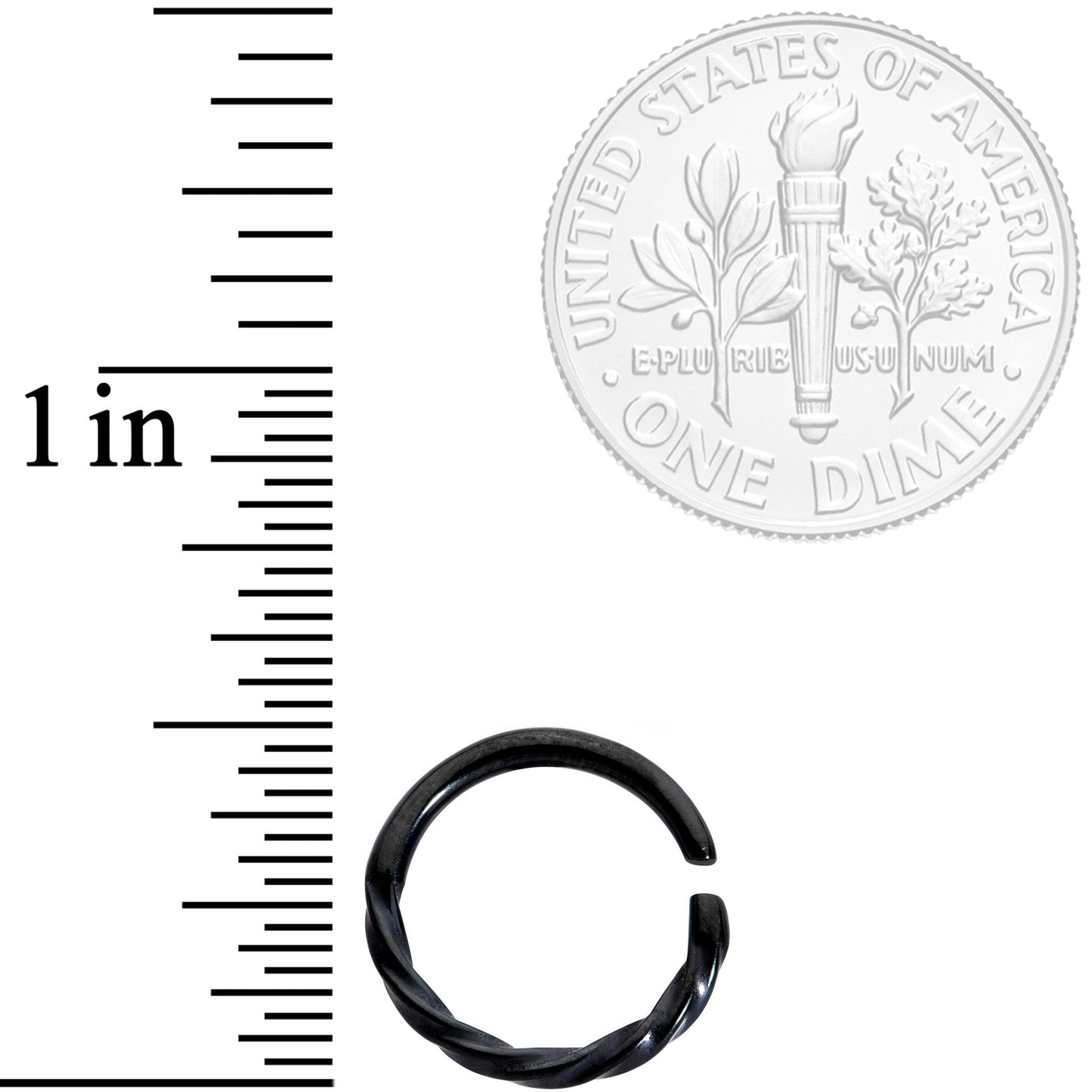 16 Gauge 3/8 Black Simply Twisted Closure Ring