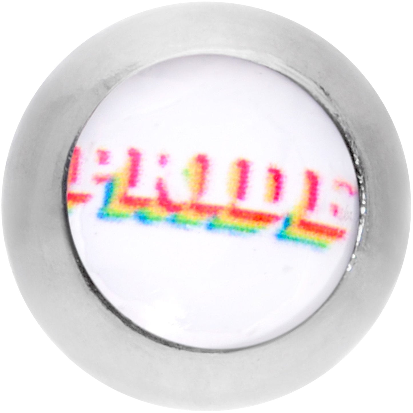 16 Gauge 1/4 Rainbow Text Gay Pride Cartilage Tragus Earring